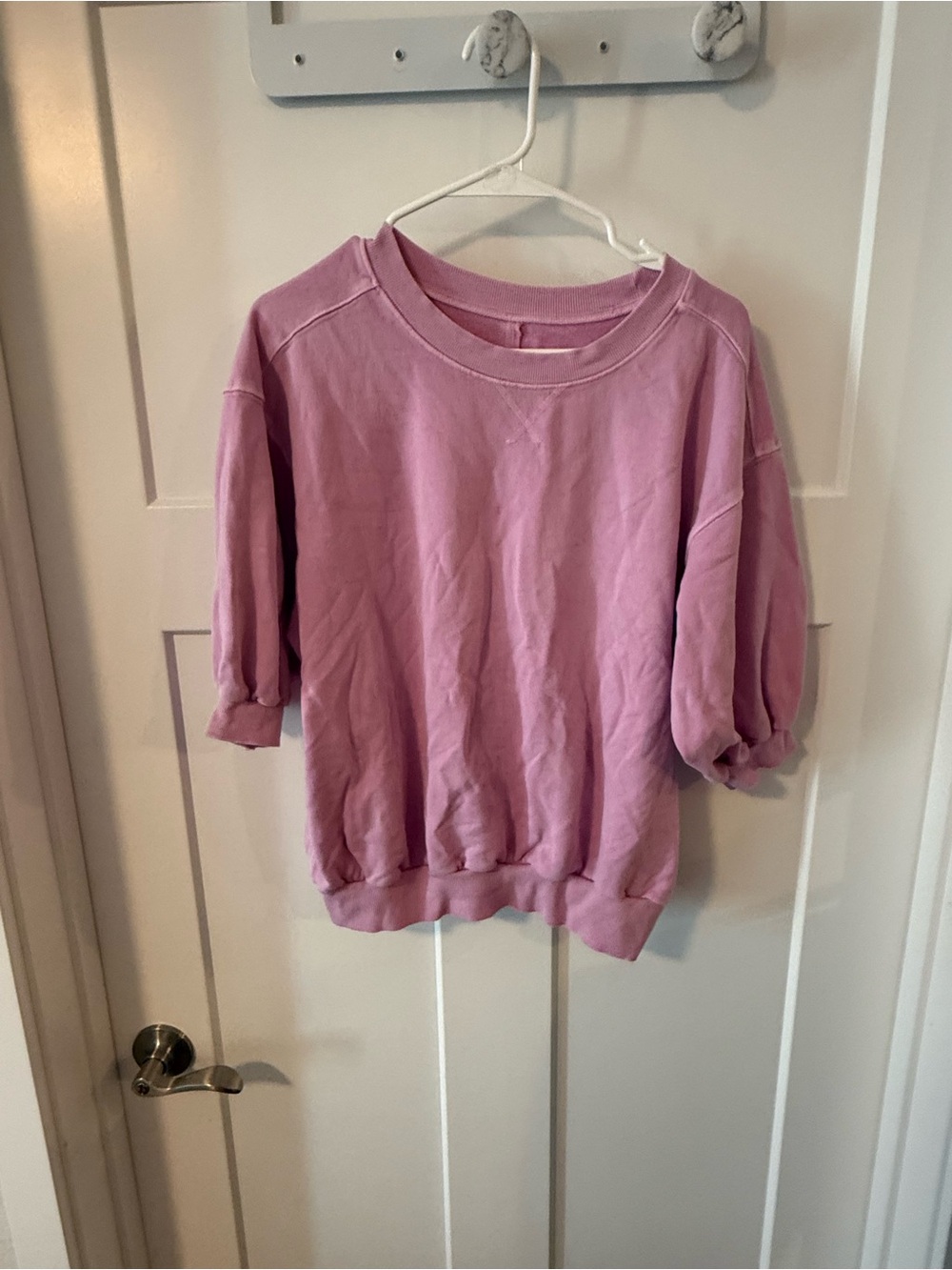 Pilcro  Casual Pink Short-Sleeve Crewneck Sweatshirt size M